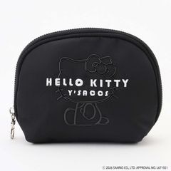 【Y'SACCS×HELLO KITTY】ハローキティプリントロゴ刺しゅうシェルポーチ
