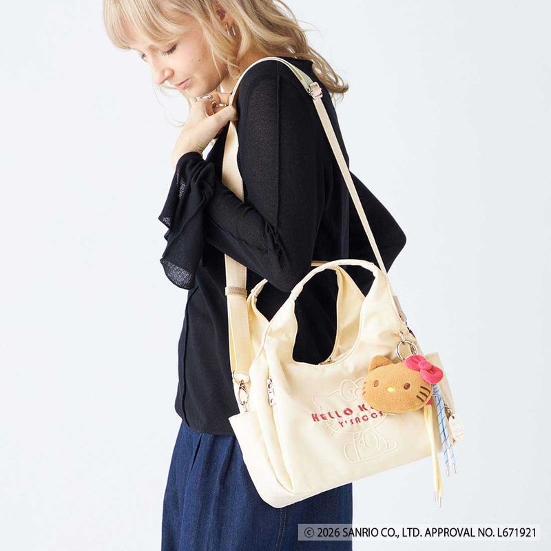 【Y'SACCS×HELLO KITTY】ハローキティフェイスポーチ付きトートS