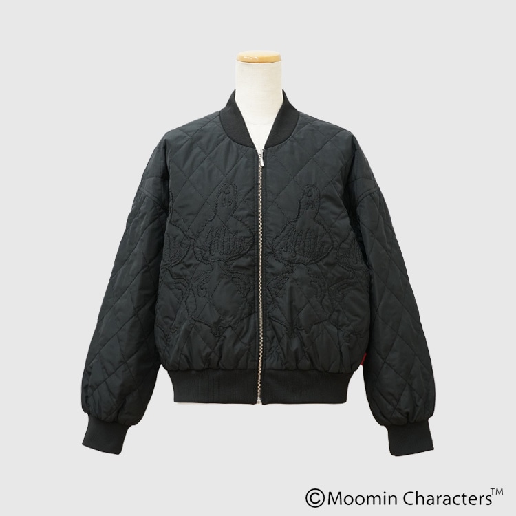 ワイズフォーリビングリトルミイ柄ブラック ジップアップ ジャンパー MOOMIN×a part of me.】リトルミイキルト ブルゾン｜Y's for living +