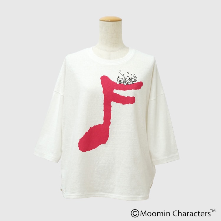 か*マ様 新品★ワイズフォーリビング★MOOMIN★ラフ天竺 音符プリントチュニ MOOMIN×a part of me.】ラフ天竺 音符プリントシャツ｜Y's for living