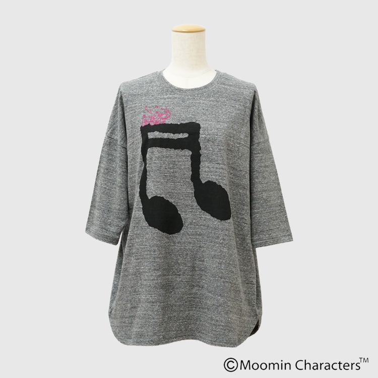 か*マ様 新品★ワイズフォーリビング★MOOMIN★ラフ天竺 音符プリントチュニ MOOMIN×a part of me.】ラフ天竺 音符プリントチュニック｜Y's for