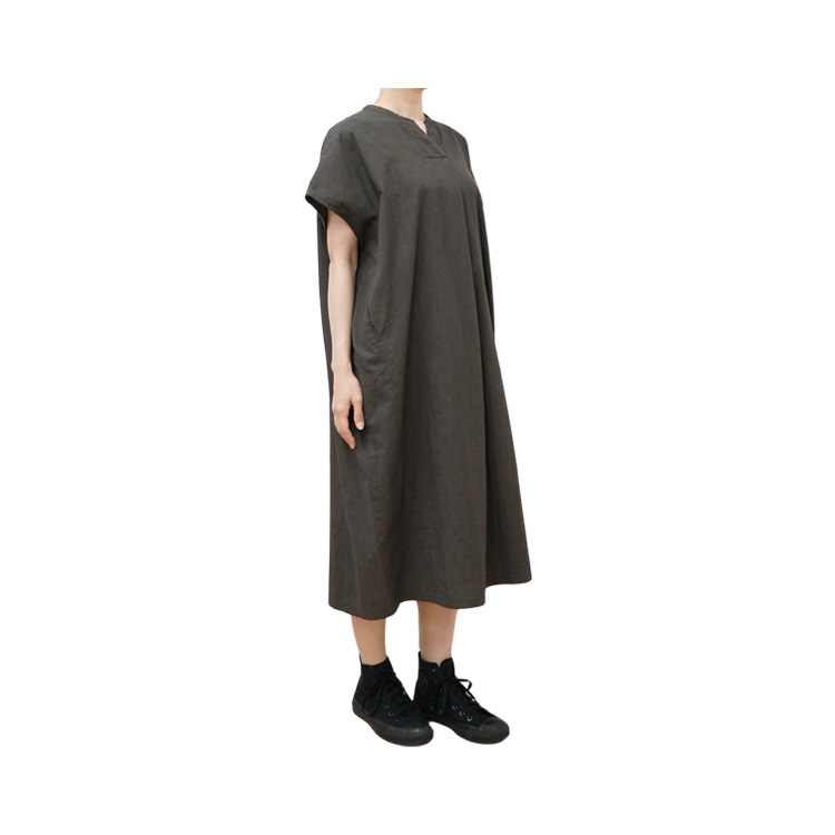 【Y's】ワンピース C/Lワッシャーチェック スリットネックワンピース｜Y's for living +