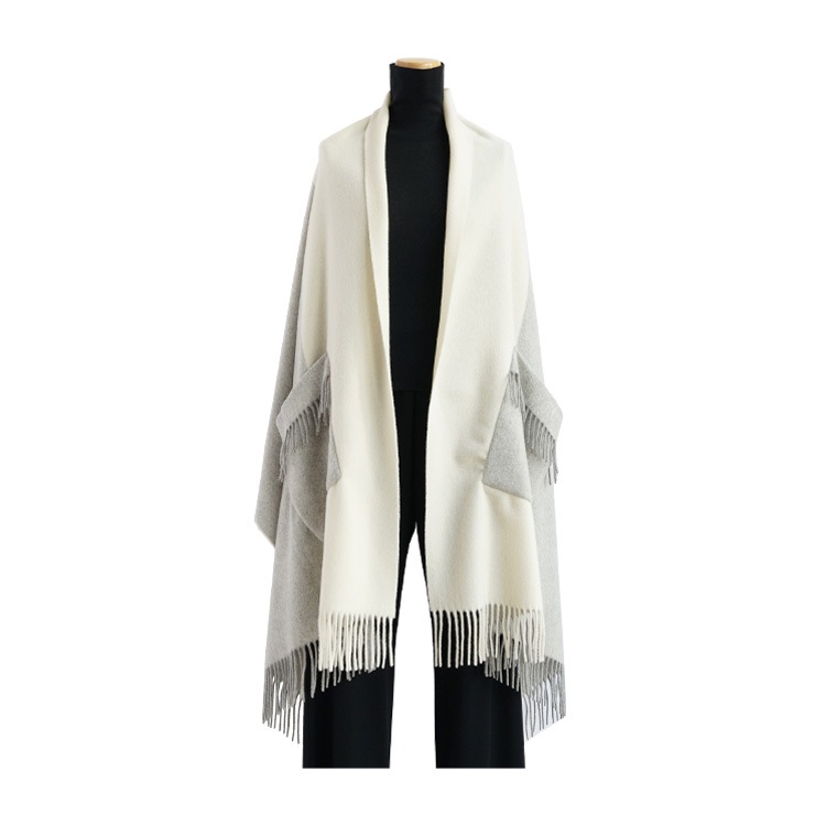 STRUM 縮絨ウールレーヨン ストール / ブラック 新品未使用