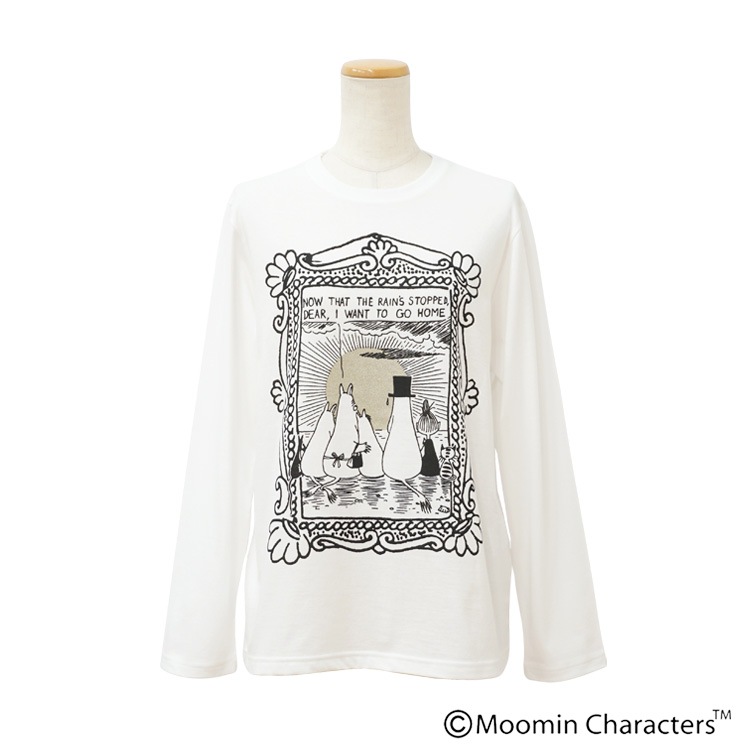 MOOMIN×a part of me.】ソフト天竺フレームサンセットプリント 長袖T