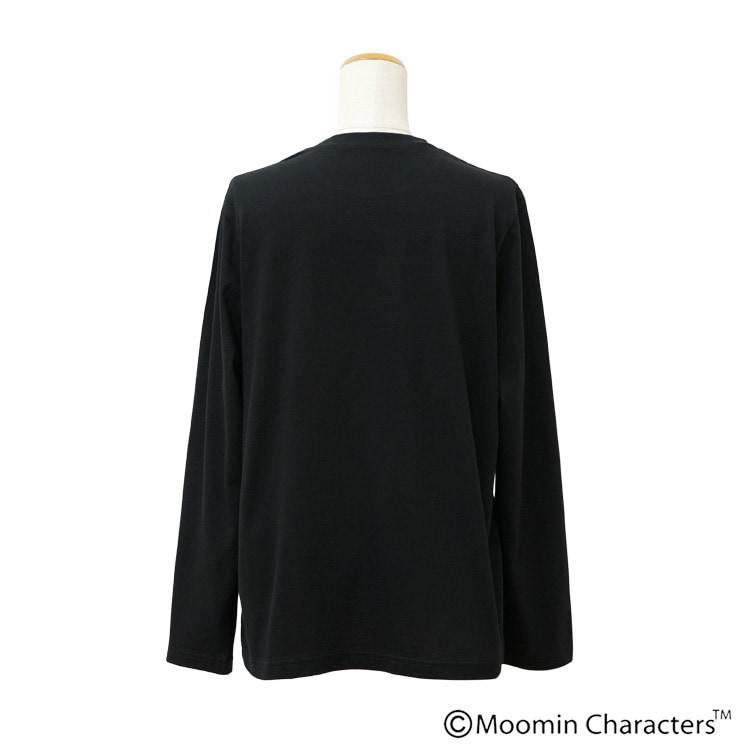 Moomin×apart of me. ロングワンピース 黒 F *CD1367 MOOMIN×a part of me.】ソフト天竺フレームサンセットプリント