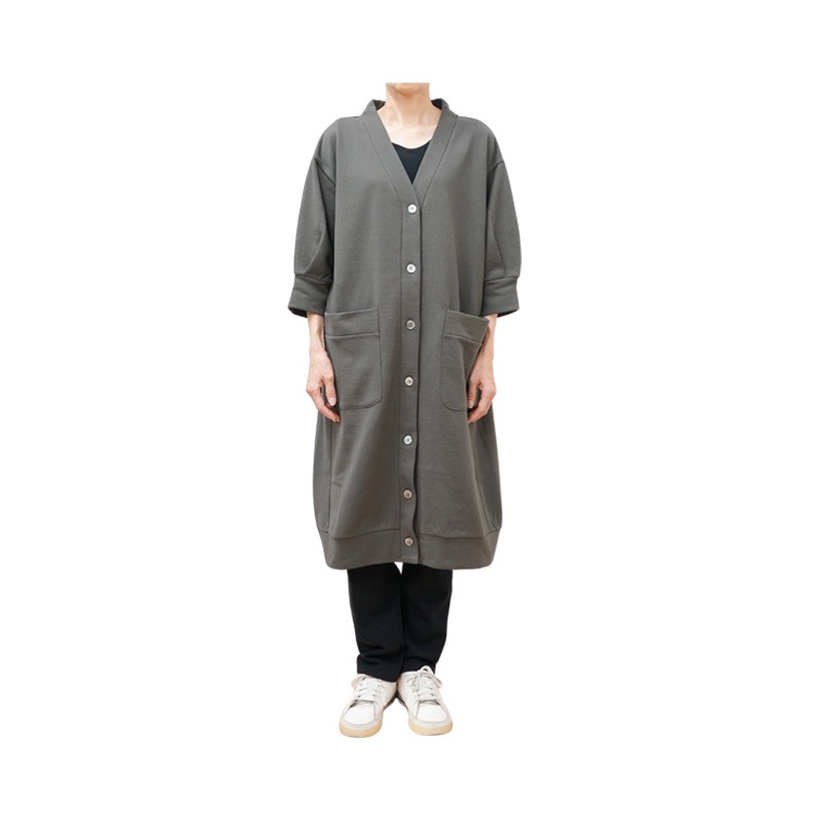 コットン裏起毛 七分袖ロングカーディガン｜Y's for living +fabric