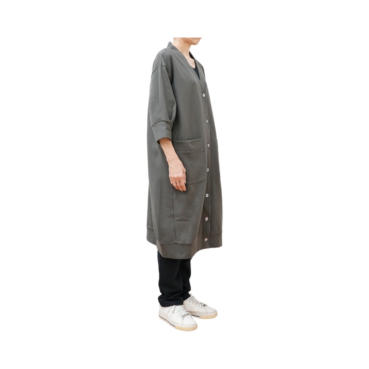 コットン裏起毛 七分袖ロングカーディガン｜Y's for living +fabric