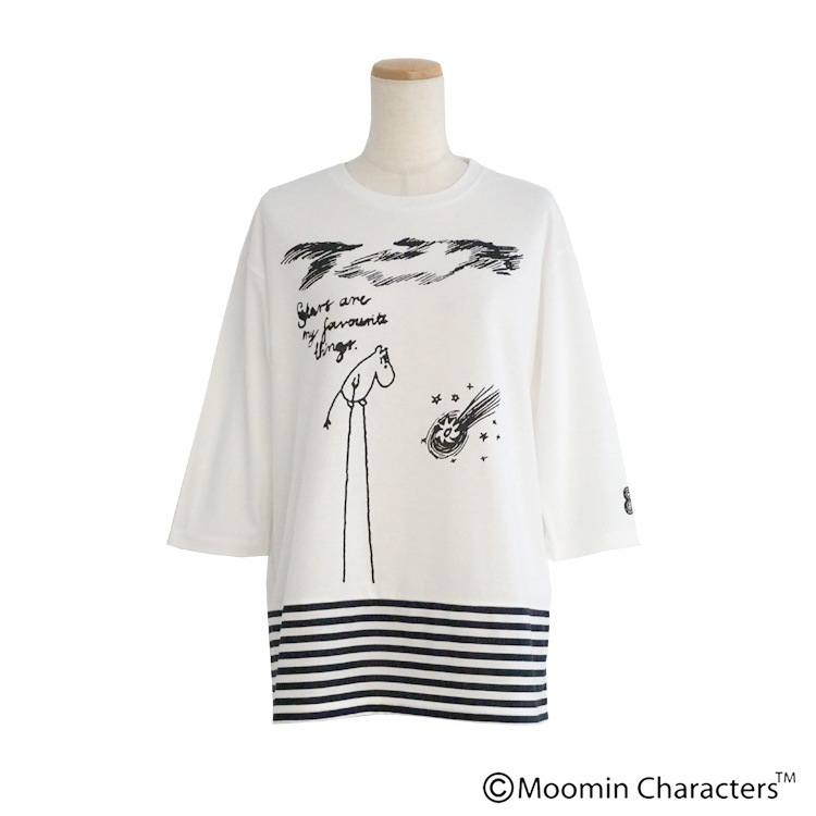 MOOMIN×a part of me.】ソフト天竺＋ボーダー 七分袖シャツ｜Y's for