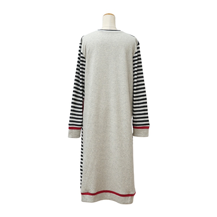 パーリーゲイツ　吊風裏毛起毛 フーディ ワンピース ＜ボーダー＞ サイズ2 接結＋接結ボーダー ワンピース ｜Y's for living +fabric