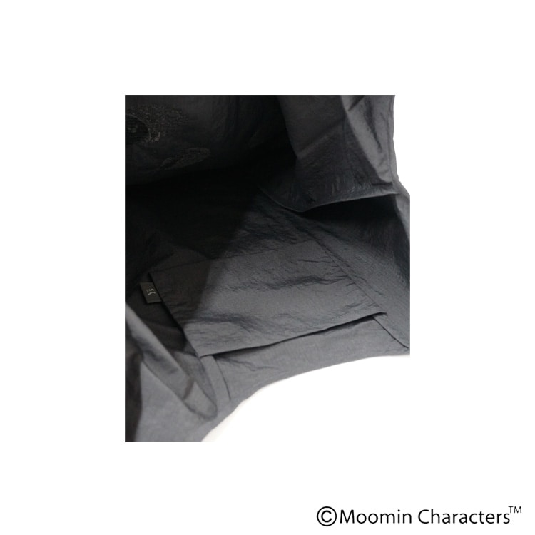 Y’s ワイズ スティンキー刺繍エコバッグ 黒 新品 未使用 MOOMIN×a part of me.｜Y's】タスランリップストップ スティンキー刺繍
