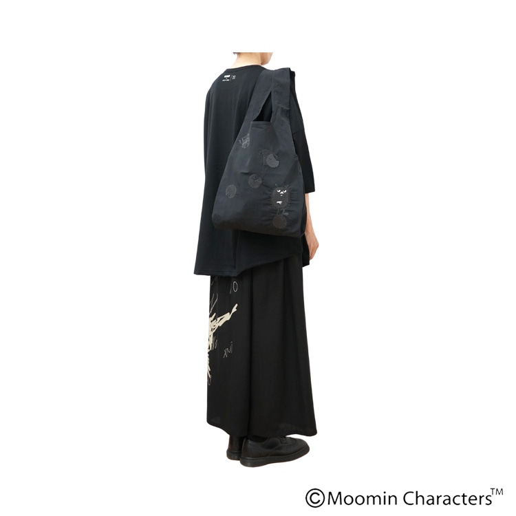 Y’s ワイズ スティンキー刺繍エコバッグ 黒 新品 未使用 MOOMIN×a part of me.｜Y's】タスランリップストップ スティンキー刺繍