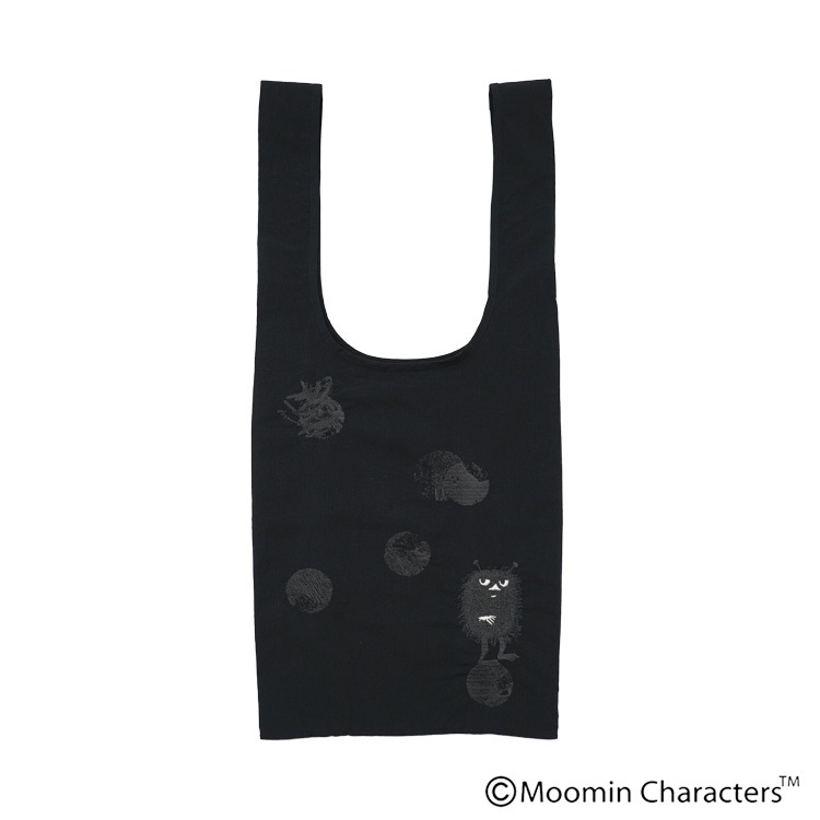 Y’s ワイズ スティンキー刺繍エコバッグ 黒 新品 未使用 MOOMIN×a part of me.｜Y's】タスランリップストップ スティンキー刺繍