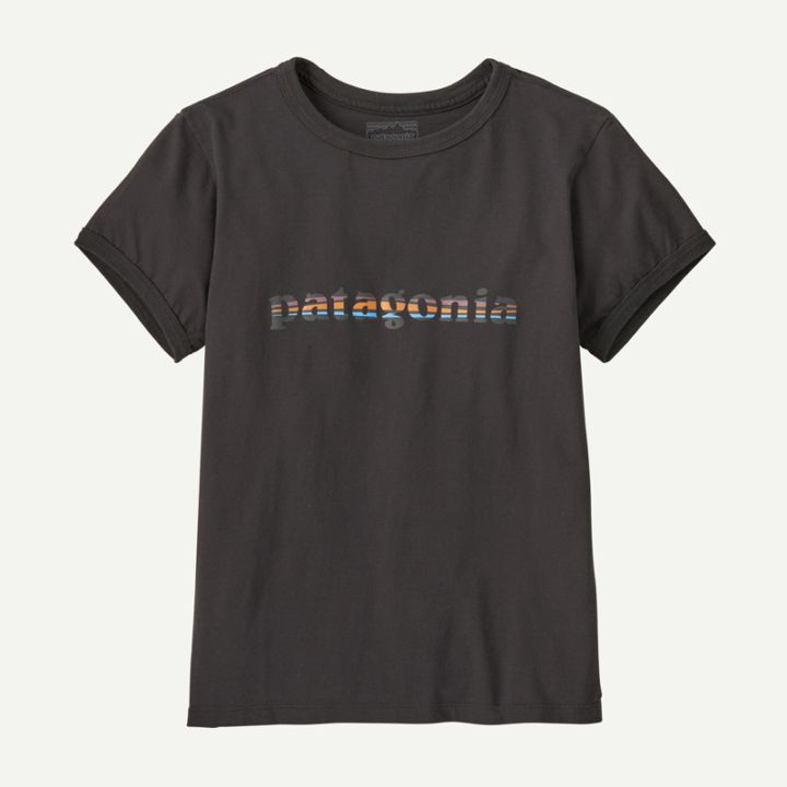 パタゴニア Patagonia　ウィメンズ・'73 テキスト・ロゴ・オーガニック・リンガー・ティー　37785