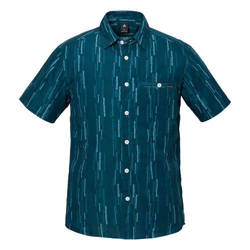 新品未使用品　mont-bell　フリース　ボタンシャツ　ネイビー　m　モンベル モンベル mont-bell WIC.ライト プリント ショートスリーブ