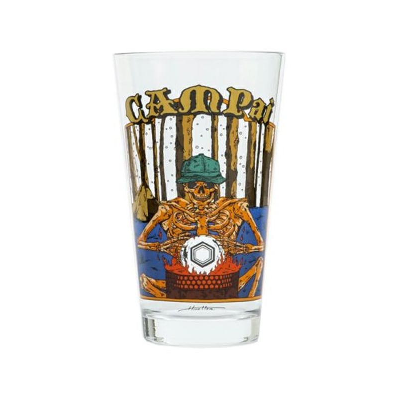 HILLS FIELD ヒルズフィールド　オリジナルパイントグラス　-キャンプぁい- 480ml　HF-PINT-CP-W