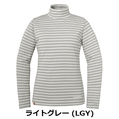 モンベル mont-bell メリノウールプラスボーダーハイネックシャツ Women's(レディース) 1114445