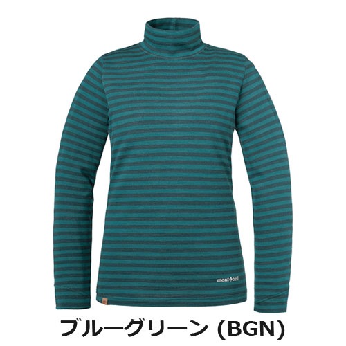 モンベル mont-bell メリノウールプラスボーダーハイネックシャツ Women's(レディース) 1114445