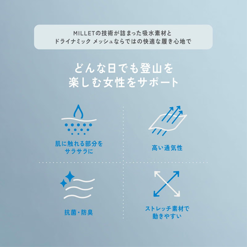 ドライナミック メッシュ アブソーベント　ショーツ ウィメンズ Millet ミレー MIV02105