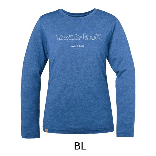 モンベル mont-bell　メリノウールプラス ライト ロングスリーブT Women's 北の動物ロゴ　1114618