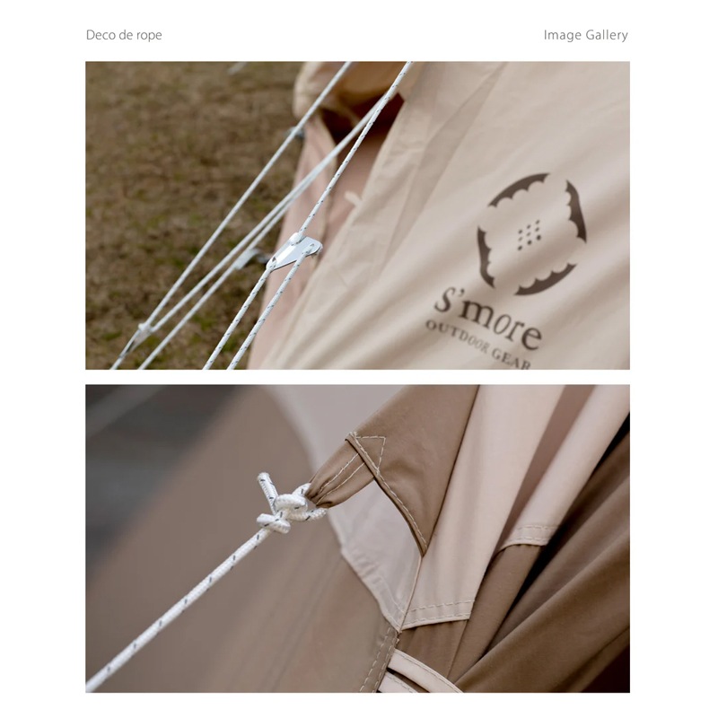 スモアS'more【 Deco de rope ホワイト 】 デコデロープ ガイロープ セット(6本入り)　SMORROPEAWHT6MM