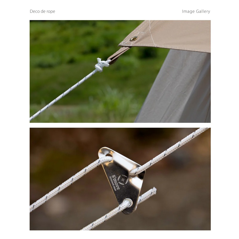 スモアS'more【 Deco de rope ホワイト 】 デコデロープ ガイロープ セット(6本入り)　SMORROPEAWHT6MM