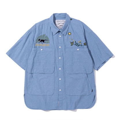ポーラー POLeR EMB POCKET CHAMBRAY S/S SHIRTS　261MCV0014