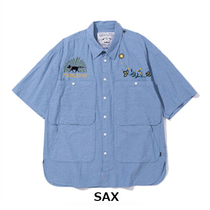 ポーラー POLeR EMB POCKET CHAMBRAY S/S SHIRTS　261MCV0014