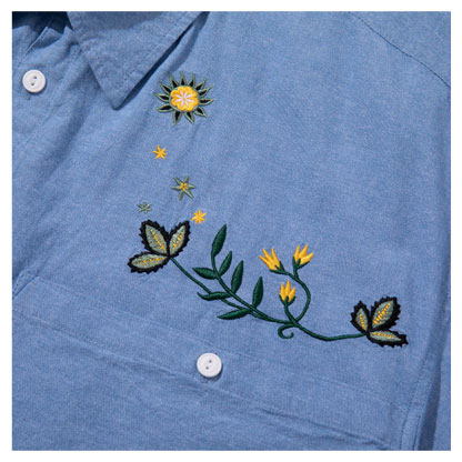ポーラー POLeR EMB POCKET CHAMBRAY S/S SHIRTS　261MCV0014