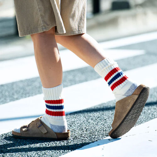 ロトト ROTOTO COARSE RIBBED OLDSCHOOL CREW SOCKS　R1255