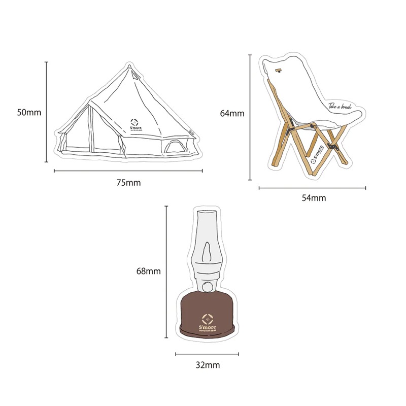 スモアS'more 【 Sticky 】 スティッキー ステッカー SMOstyaF01(01,02,03)