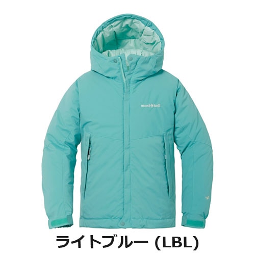 値下げ中　mont-bell 160センチ　子ども用スキーウェア 青/水色 モンベル mont-bell （キッズ）パウダーライト パーカ Kid's 140-160
