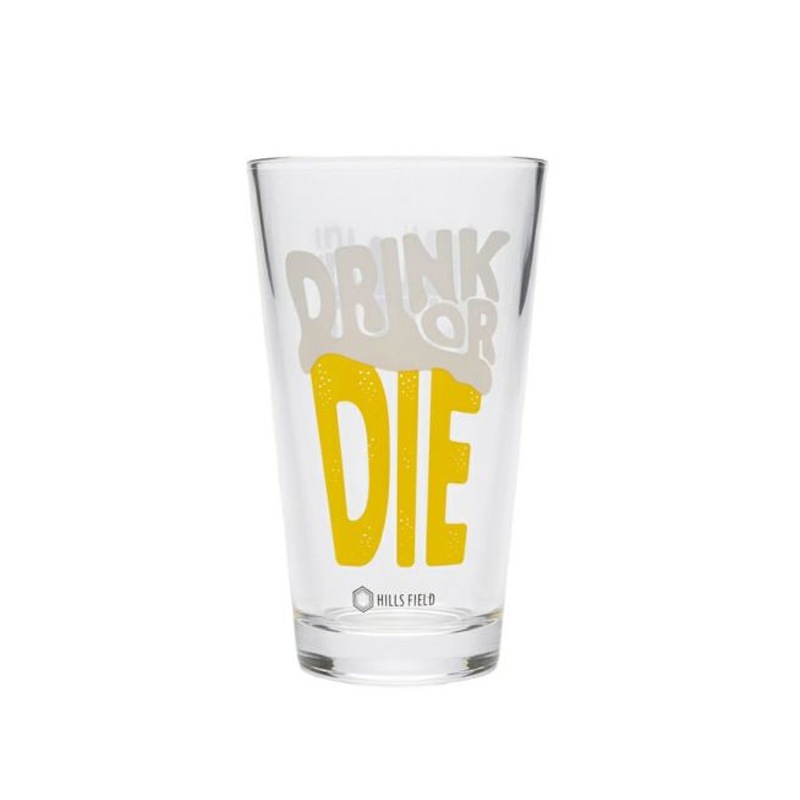 HILLS FIELD ヒルズフィールド　DRINK OR DIE パイントグラス　HF-PINT-DOD-W