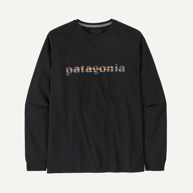ほぼ未使用✨パタゴニア ロングスリーブ・トップ メンズM ブラック パタゴニア Patagonia メンズ・ロングスリーブ・'73 テキスト・ロゴ