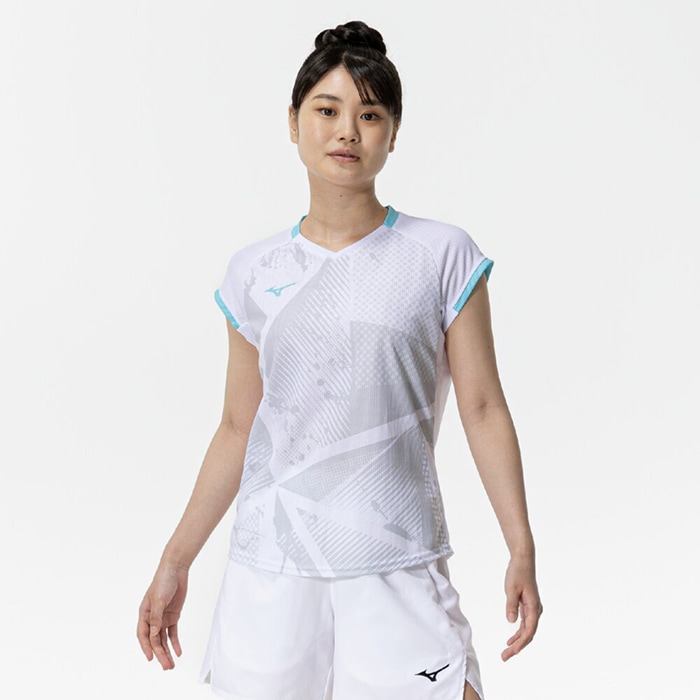 新品タグ付き ミズノ バドミントンゲームシャツ レディースL