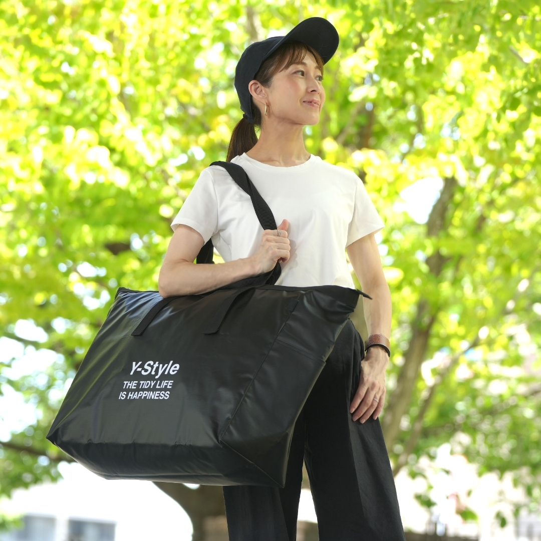 Y-Style たくさん入るマルシェ保冷バッグ 42L【ブラック/シルバー