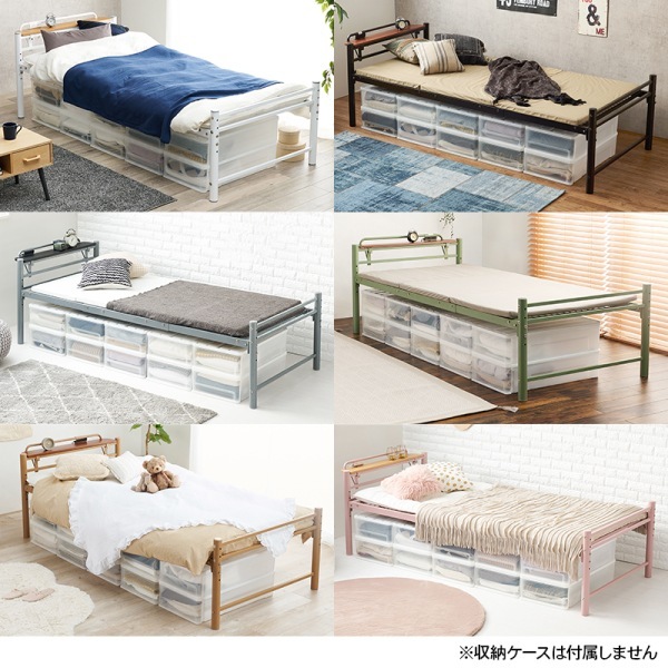 ユアサプライムス.com｜宮棚付きシングルロングベッド 敷布団が