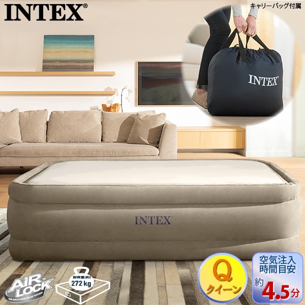 INTEX ٥å ޥå 64477JB 󥵥 ưݥ¢ THERMALUX AIRBED Microcell 3ع¤ ꡼Хåդ ƥå