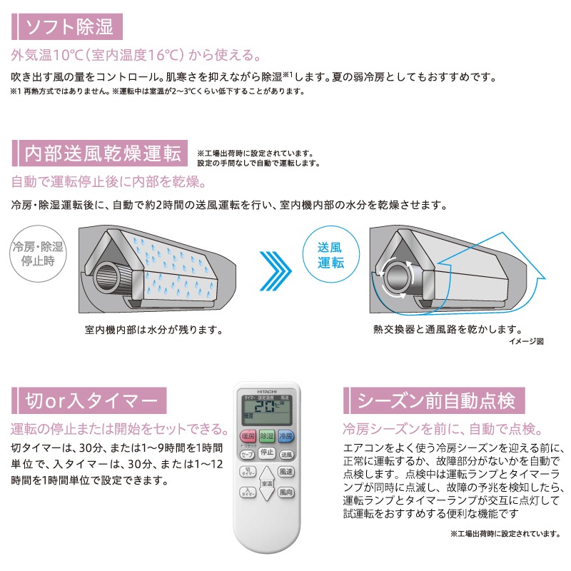 ユアサプライムス.com｜日立 HITACHI ルームエアコン RAS-AJ2225S(W