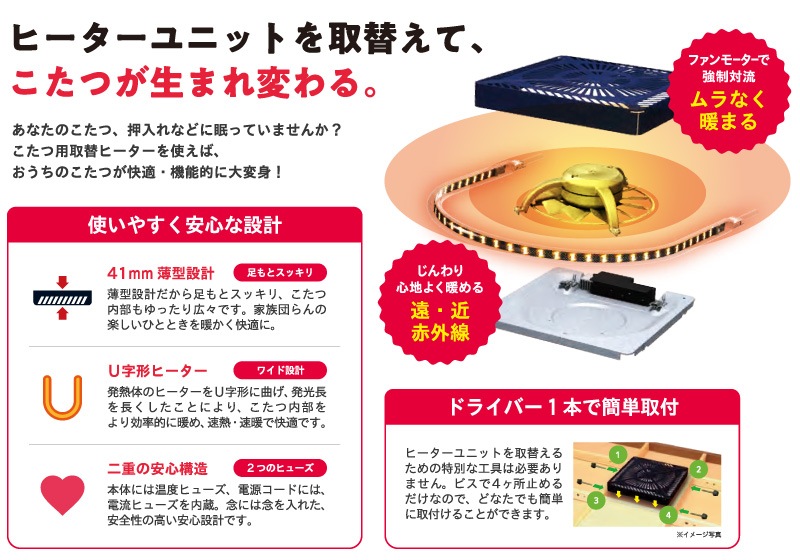 ユアサプライムス.com｜ユアサプライムス こたつ用 取り替えヒーター