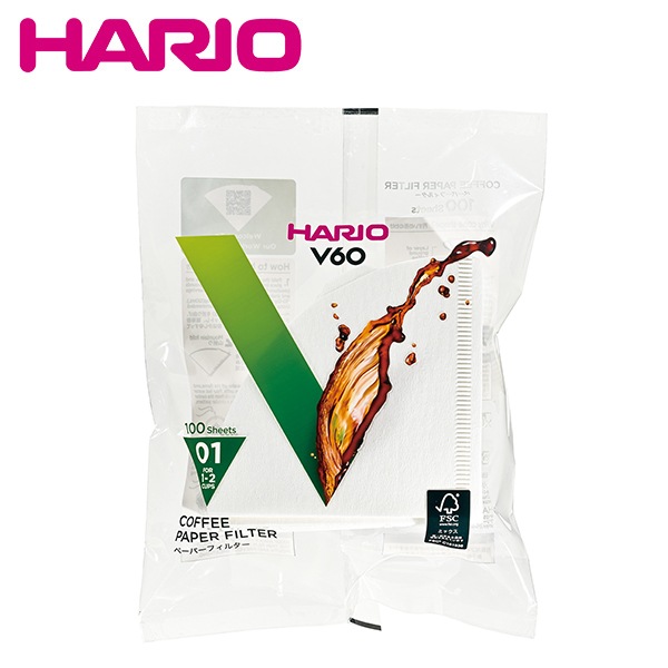 HARIO �ϥꥪ��VCF-01-100W  1��2���ѡ�100���� (01��)  V60�ѥڡ��ѡ��ե��륿������ɺ��01��