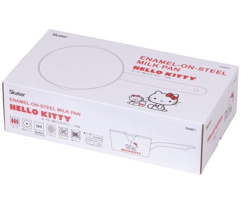 ハローキティ 蒸し兼用ホーロー鍋 24cm つるりとした琺瑯の白い肌にキティちゃんが映える、ある意味