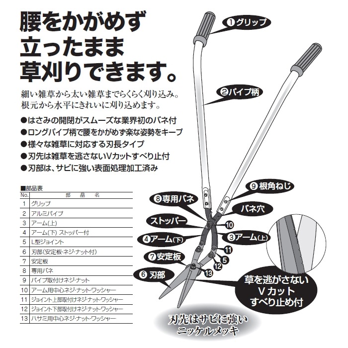 箱入り 870430 草刈り鋏 草刈りハサミ 草刈鋏 ドウカン 草刈りはさみ 刈込鋏 除草 草取り 草引き  雑草対策 刈り込み ガーデニング 園芸 庭仕事 田畑 農作業 日本製 組立式の通販