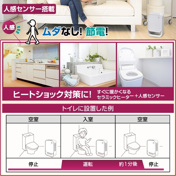 ユアサプライムス Com ユアサプライムス セラミックヒーター 人感センサー付き Yb Ss11bm W 電気 ファンヒーター 2way スポットノズル付き 温風 オフタイマー 自動 切タイマー Yuasaの通販