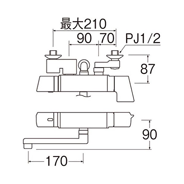 ユアサプライムス.com｜SANEI 壁付サーモスタットシャワー混合栓 寒冷