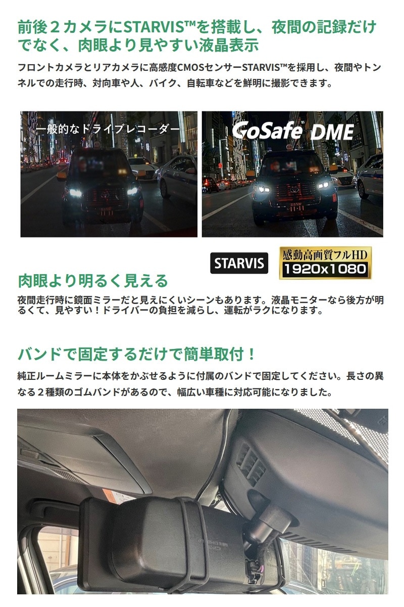 PAPAGO �ǥ����륤��ʡ��ߥ顼���ɥ饤�֥쥳������ GSDME01-64GB ���ѥ졼�ȼ� ����2����� �ե�HD ���� �ɿ�ꥢ����� GPS HDR��� �ɥ�쥳 ����Բ�