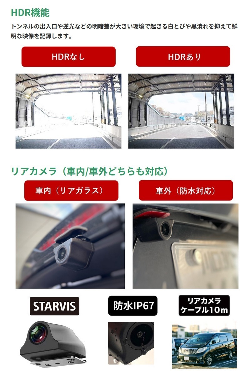 PAPAGO �ǥ����륤��ʡ��ߥ顼���ɥ饤�֥쥳������ GSDME01-64GB ���ѥ졼�ȼ� ����2����� �ե�HD ���� �ɿ�ꥢ����� GPS HDR��� �ɥ�쥳 ����Բ�