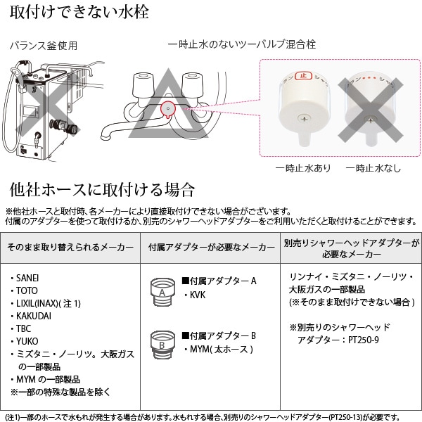 混合栓　シャワーヘッド