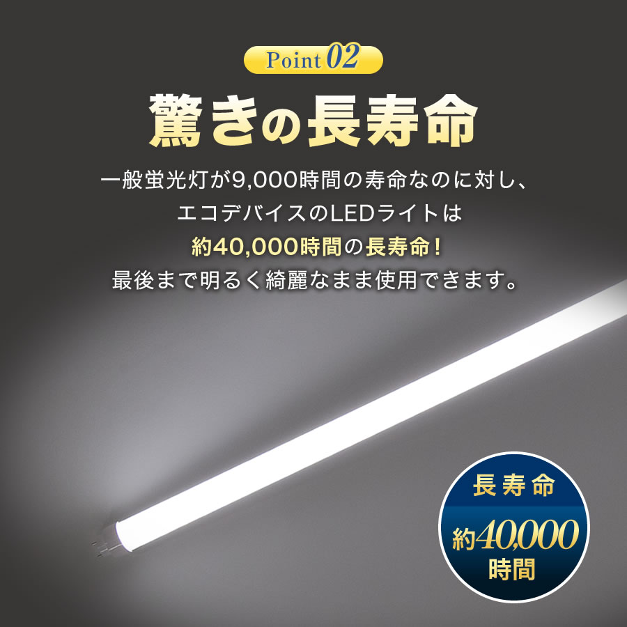 ユアサプライムス.com｜エコデバイス LED蛍光灯 40W形 直管 全方式対応