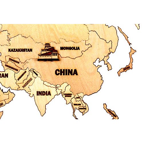 ユアサプライムス Com Wood Trick ウッドトリック 木の世界地図パズル 中 インテリアになる3dウッドパズル Yl 0の通販