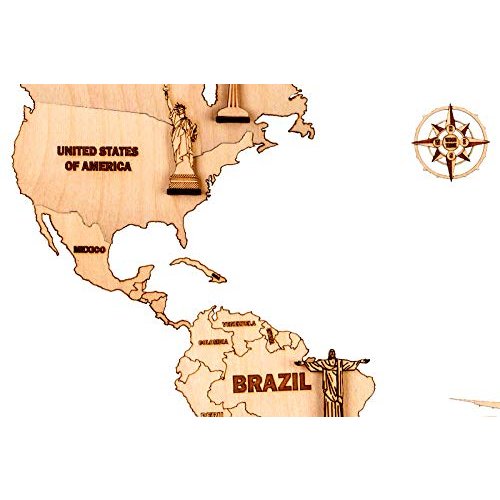 ユアサプライムス Com Wood Trick ウッドトリック 木の世界地図パズル 中 インテリアになる3dウッドパズル Yl 0の通販